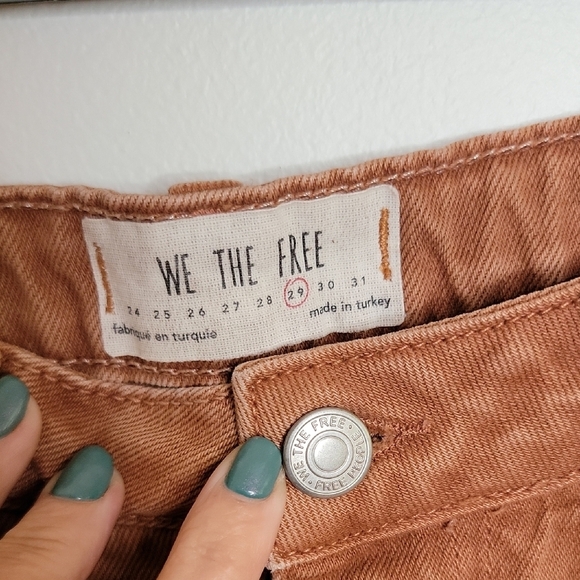 Free People Distressed Brown Mini Skirt Size 29 - Picture 2 of 4